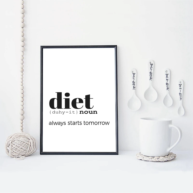 Diet Definition Print Funny Kitchen Poster Wall Art Canvas Painting Modern Black And White Wall Picture Kitchen Home Art Decor - Painting & Calligraphy - AliExpress Diet Definition Print Funny Kitchen Poster Wall Art Canvas Painting Modern Black And White Wall Picture Kitchen Home Art Decor - Painting & Calligraphy - AliExpress