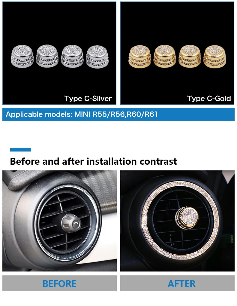  Car Air Outlet Knobs Cover Vent Circel Ring Decoration for Mini Cooper F54 F55 F56 R56 R55 R60 Accessories Car Styling (3)