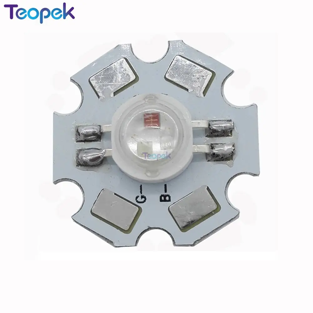 

10pcs/lot 3W RGB Color 4pin High Power LED Bead Light Part With 20mm Star Heatsink
