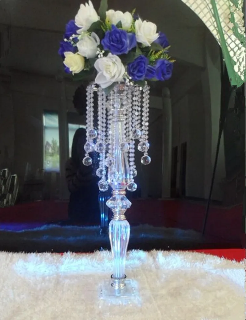 70 см высокий цветок стенд Свадебные вазы с кристаллами украшение стола металлический цветок люстра стол цветочные композиции 10 шт./лот