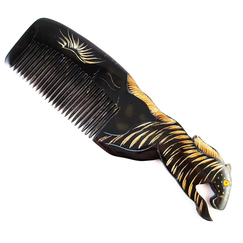 twelve zodiac black horns head hair comb massage brushes (9)