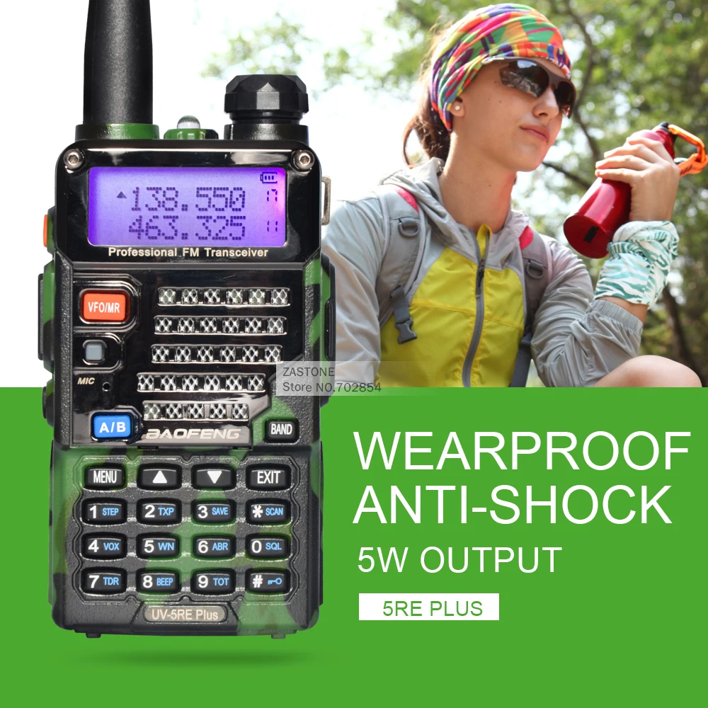 BaoFeng UV-5RE Plus Two way Radio Walkie Talkie UHF VHF Dual Band Portable