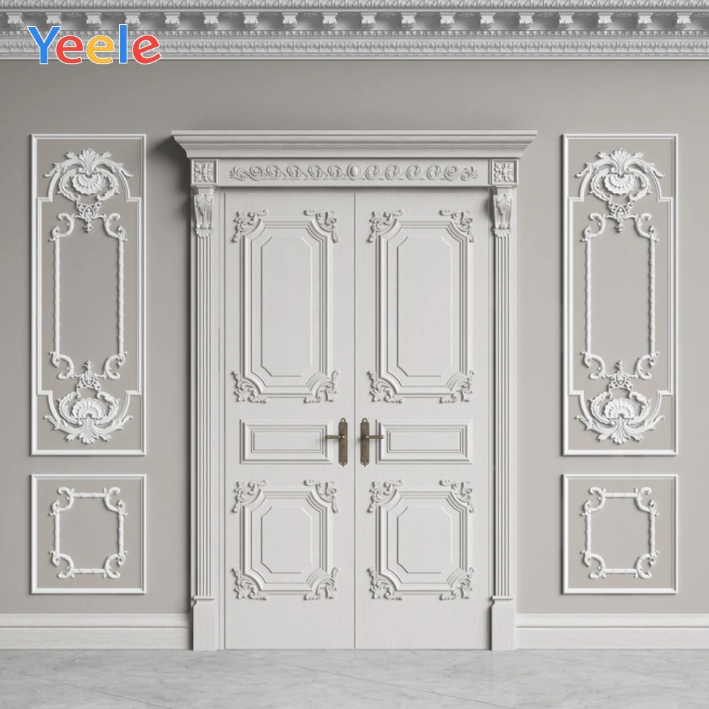 

Yeele Gray Chic Wall Door Wedding Birthday Party Portrait Photo Backdrops Interior Photography Backgrounds For Photo Studio