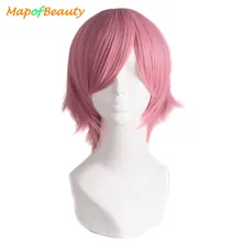 MapofBeauty, 12 дюймов, короткие прямые белые, черные, золотые, красные, коричневые, оранжевые, 23 Цвета, парики для косплея, термостойкие натуральные синтетические волосы