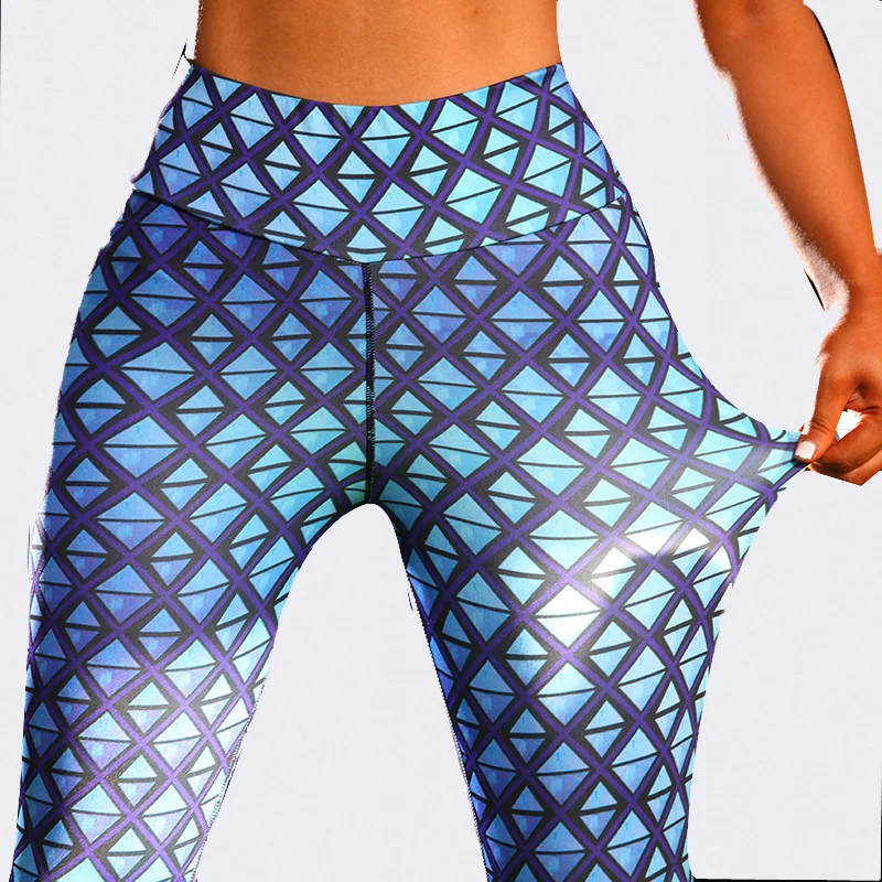 Sexy Fashion Leggings Women Plaid 3D Printed Yoga Pants High Waisted