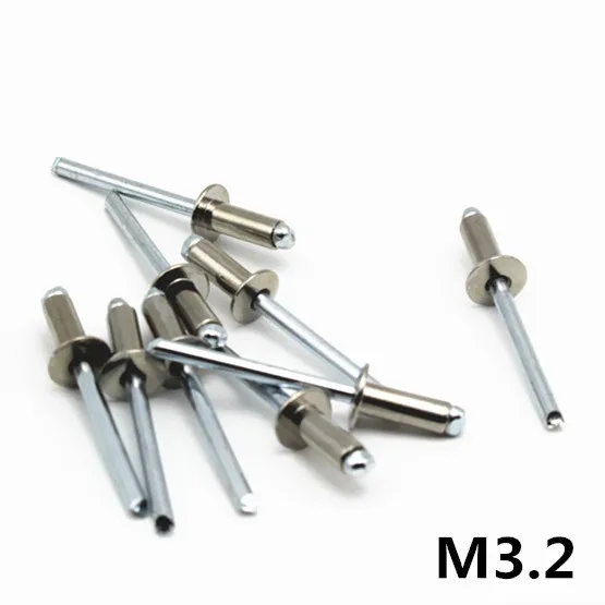 

M3.2 GB12618 Aluminium Mushroon Round Head Break Mandrel Blind Rivet 304 Stainless Steel Nail Pop Rivets For Car Machine