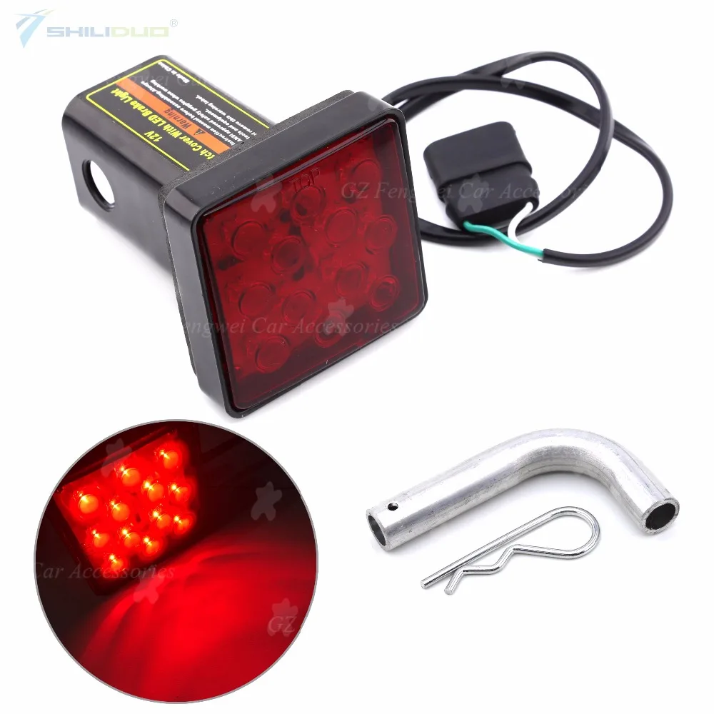 

1) 2'' Red Universal Brake Trailer Hitch Receiver Cover Fit 12LED Car Styling Super Bright Brake Light Tube Cover
