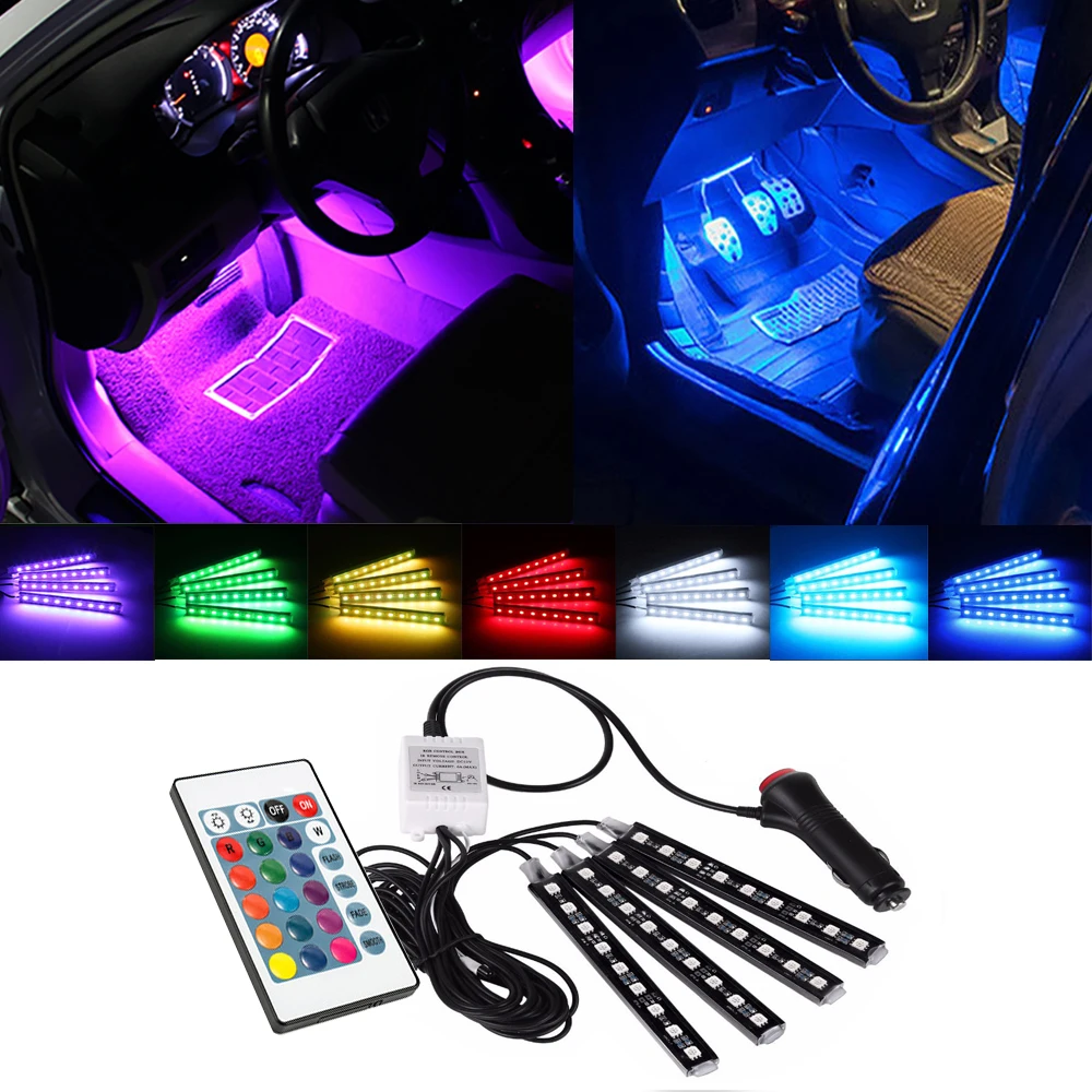

Remote Control RGB LED Strip Car Interior Decoration Lights For Honda Civic 2006-2011 Accord CRV Jazz City Stream Insight Fit