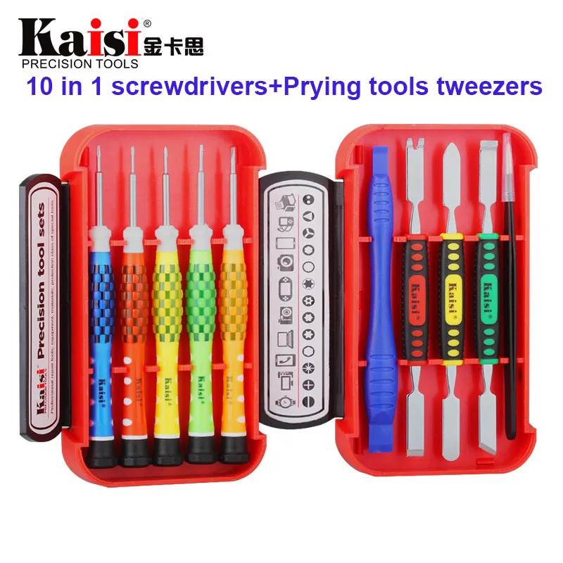 

Kaisi 10 in 1 precision screwdriver screwdriver set computer phone repair tools kit+ Metal Spudger opening prying tool Set bars