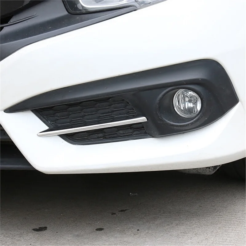 For Honda Civic 16 2017 2018 Sedan Chrome Front Fog Light Lamp Eyelid Cover Trim