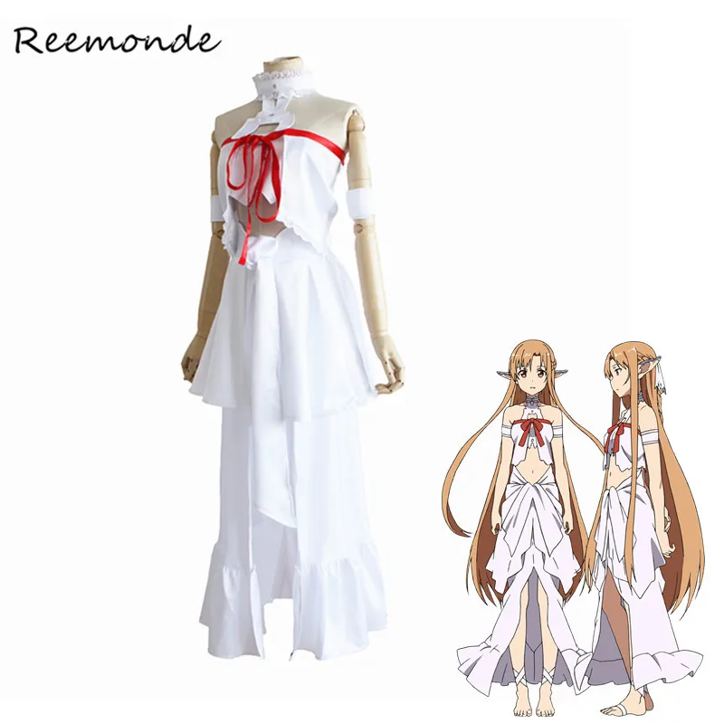 

Anime Sword Art Online SAO Yuuki Asuna Cosplay Costumes Synthetic Wigs Titania Prison Dresses Women Girls Fancy Dress Halloween