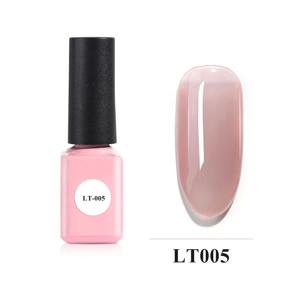 6 мл летний обнаженный УФ-гель для ногтей чистый цвет стойкий лак прозрачный розовый кофе замочить верхнее покрытие лак для ногтей гель CHLT01-06 - Цвет: LT005