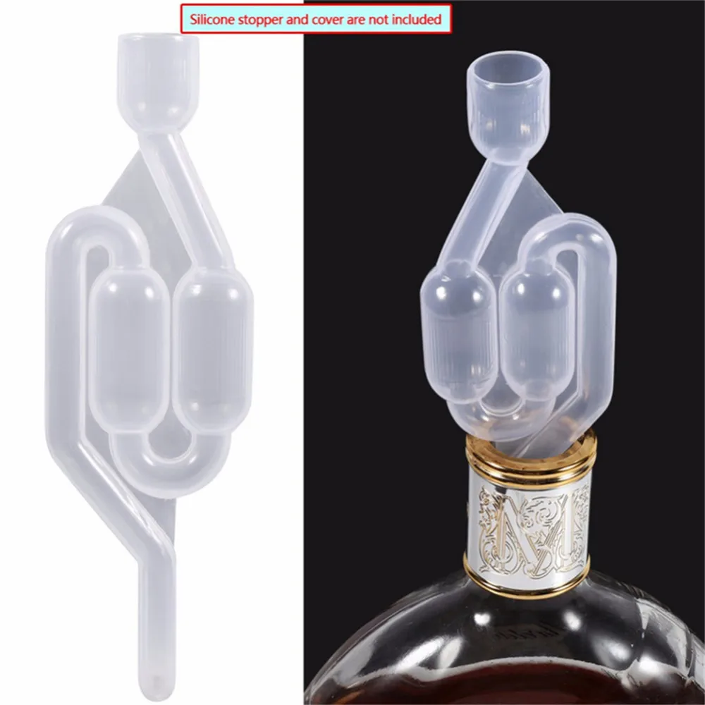 

2pcs Airlock Homebrew Air Lock Bubble Grommet One-way Exhaust Water Seal Valve With Cork Beer Wine Making With Stopper