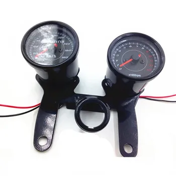 

Universal Black LED Tachometer Tacho Gauge Odometer Speedometer Gauge Motorcycle Cafe Racer Old School Bobber