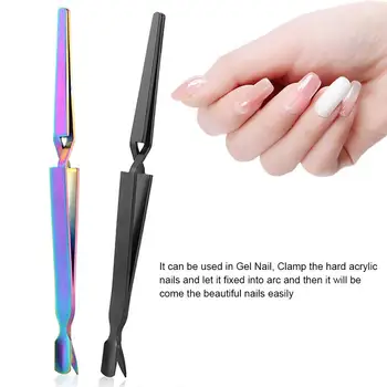 

Nail Art Shaping Tweezers Tool Crystal Phototherapy Extended Nail Shaping Clip Stainless Steel Cuticle Remover Manicure Tool