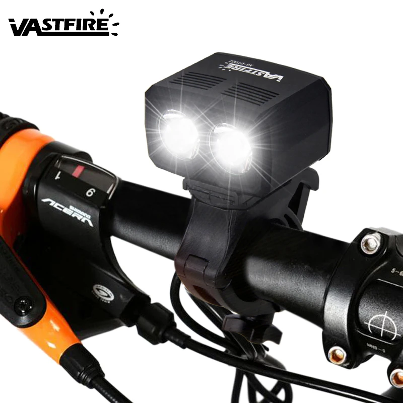 

5000lm USB Rechargeable Bike Lamp 2x XM-L T6 Front Handlebar Bike Light Built-in Battery 5 Modes Headlight