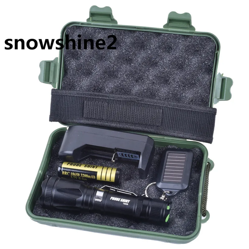 Snowshine2 #5001 Масштабируемые XML T6 светодиодный тактический фонарик + 18650 Батарея + Зарядное устройство + брелок оптовая продажа dd