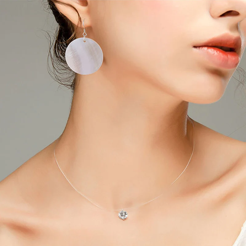 

Fashion Simple Geometric Round Shell Dangle Earrings Shell Round Drop Earrings for Women KQS8
