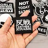 Letters Black Hippie Patch Embroidered Skull Badges Hot Iron Mending Patches For Clothes Jacket Jeans Stickers Fabric ► Photo 2/5