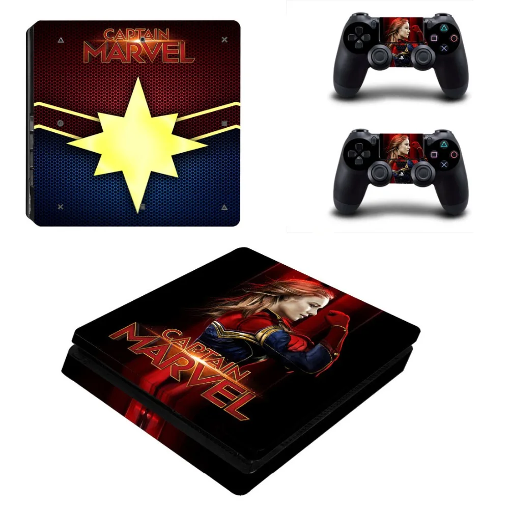 Пленка капитан Марвел PS4 тонкая наклейка на кожу Виниловая для Playstation 4 консоль и 2