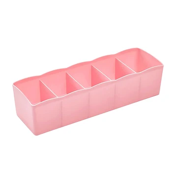 

Stackable Plastic Storage Box Closet Drawer Organizer Storage Organizer for Underwears Socks Tights Towels(Pink)