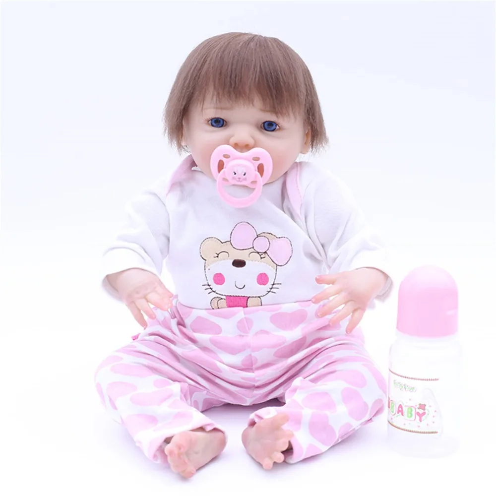 SanyDoll 16 дюймов см 43 см Силиконовые baby reborn куклы, кукла reborn прекрасный розовый костюм куклы праздничные подарки