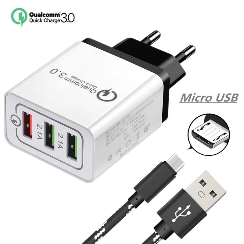 

Quick Charge 3.0 USB Charger 5V 2.4A QC3.0 Fast Charging USB Wall Charger for Samsung hauwei xiaomi htc ZTE Mobile Phone Charger