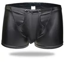 Новинка года, мужские боксеры для сцены, открытые спереди, мужское нижнее белье, сексуальные черные трусы-боксеры, мужские шорты, мужские трусы-боксеры, Мужская домашняя одежда