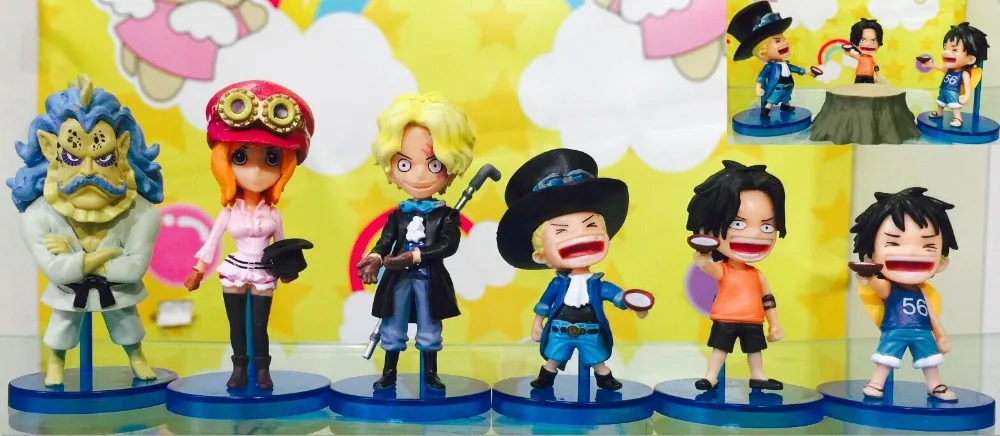 New Hot Sale 6pcs Set Wcf One Piece Revolutionary Army Sabo Hack Koala Luffy Ace 8cm Pvc Gift For Children Free Shipping Action Figures Aliexpress
