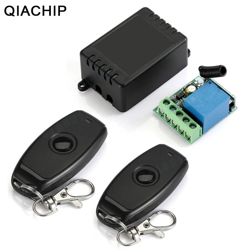 

QIACHIP 433 Mhz Universal Wireless Remote Control Switch DC 12V 1CH Relay Receiver Module RF Transmitter Electronic Lock Control