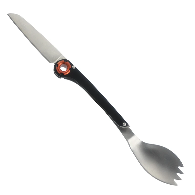 AceCamp Multi-función Taleware Mini portátil de acero inoxidable cubertería plegable tenedor cuchillo para Camping al aire libre Pinic