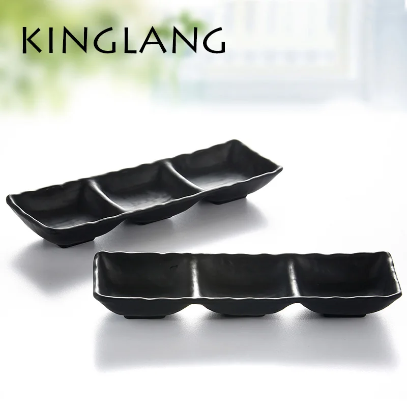 

Melamine Rectangle dish, restaurant small sauce tray, melamine 3 compartment plate, melamine Divided condiment bowl