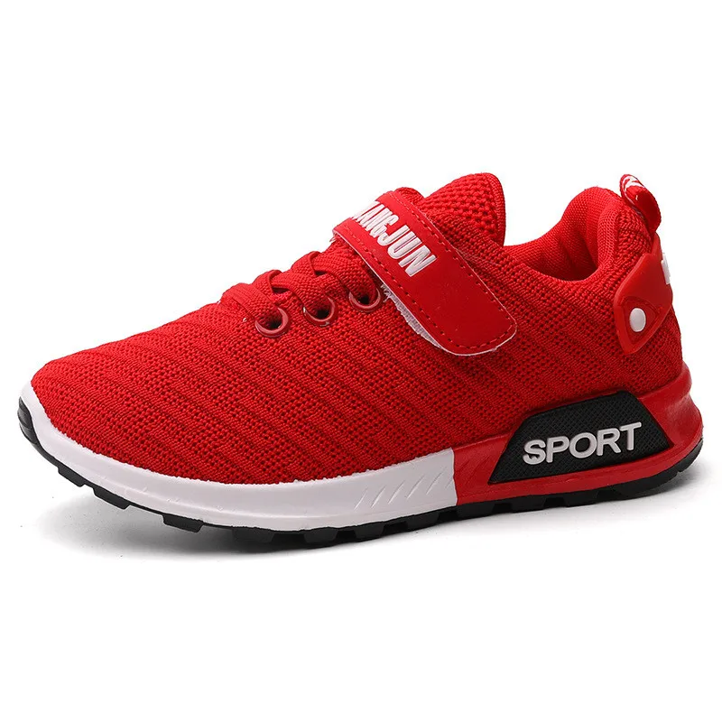 Весенняя детская спортивная обувь для мальчиков и девочек, хорошее качество, повседневные Черные, красные, розовые цвета, Детские тканые кроссовки для бега