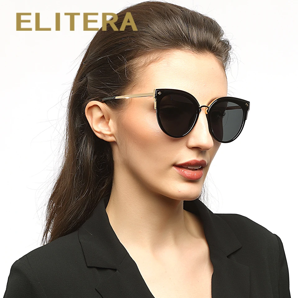 

ELITERA Brand Design Classic Polarized Sunglasses Women Cat Eye Alloy Frame HD Lens Sun Glasses Eyewear Accessories