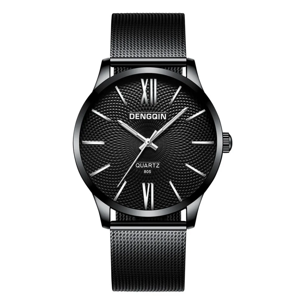 

Watch Men Luxury Sport Military Stainless Steel Dial Mesh Band Analog Quartz Wrist Watches Bracelet watch relogio masculino A40
