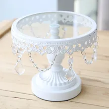 19*16 cm Blanc En Métal De Fer Stand de Gâteau Moule À Gâteau de Fruits Plaque Pâtisserie Occidentale Palette De Mariage Décoration Petite Taille