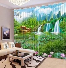 Custom 3D Photo Curtain nature landscape Curtains For The Living room Chinese Window Blackout 3D Window Curtain