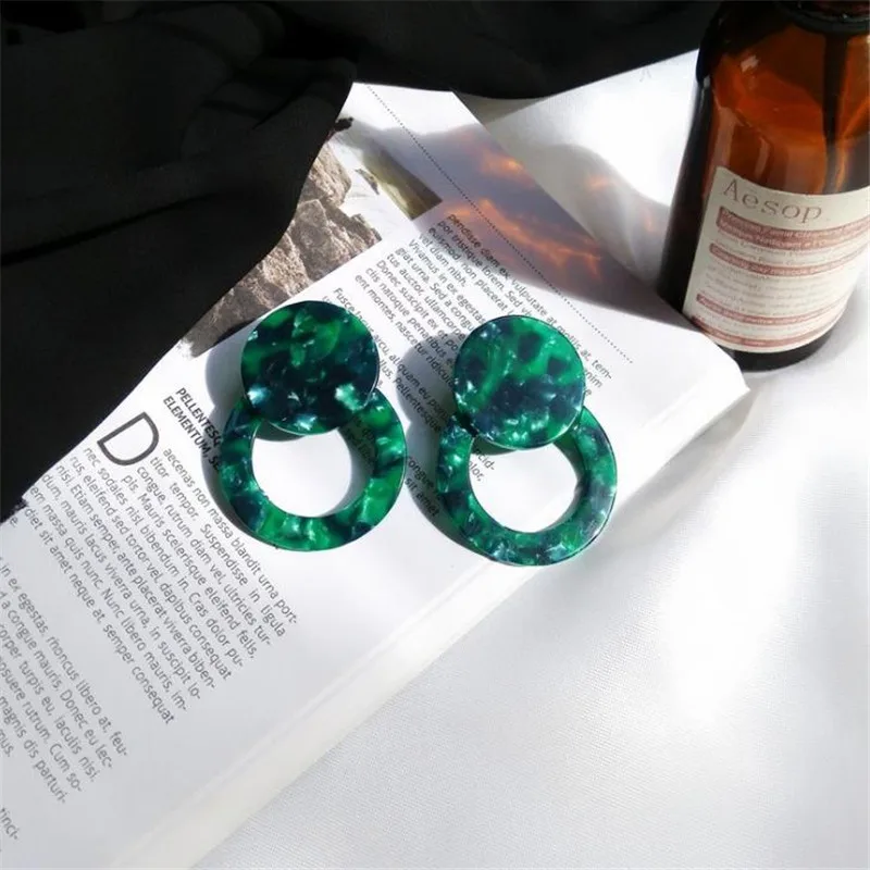 

New Big Circle Earrings Acrylic Acid Acrylic Colorful Japanese Round Style Style Bold Exaggeration Earrings Jewelry For Women