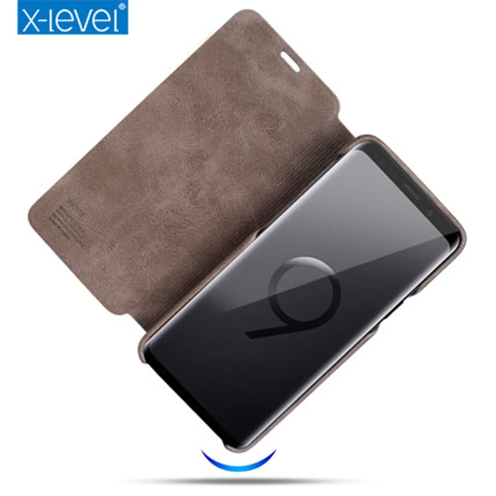 X-مستوى المتطرفة جلد الوجه حقيبة لهاتف سامسونج s9 S10Plus حالة S7 حافة S8 الرجعية خمر الكلاسيكية خزانة غطاء ل ملاحظة 9 ملاحظة 8