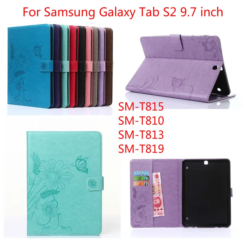 

For Samsung Tab S2 9.7 SM-T815 T810 T813 T819 Tablet PU Leather Folding Stand Case for Samsung Galaxy Tab S2 9.7 Case Cover