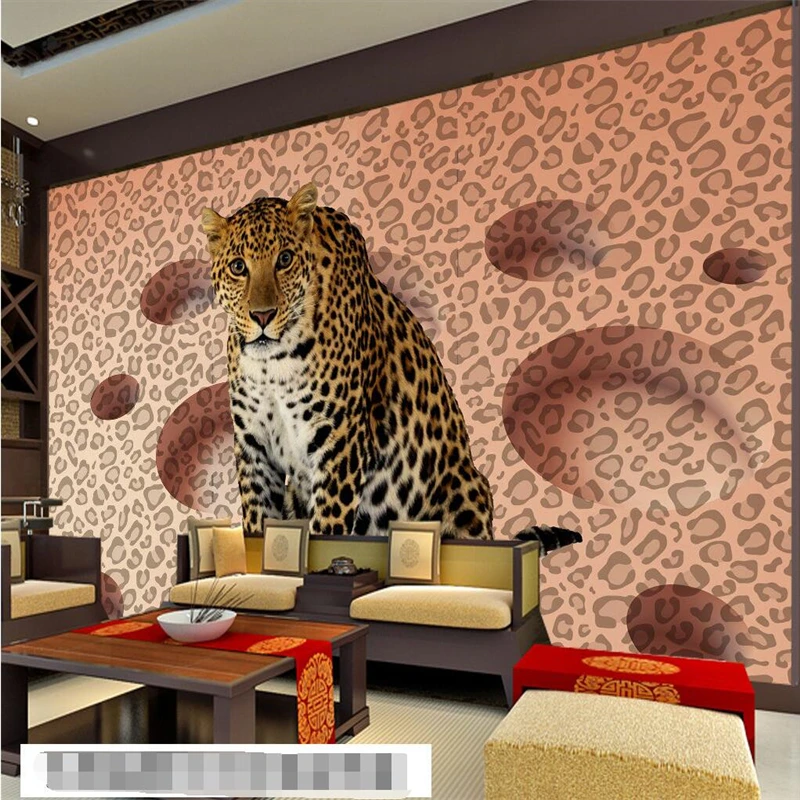 Modern Background Large Painting Animal Leopard Spots Circle Murales De Pared 3d Wallpaper Hotel Badroom Mural for Living Room