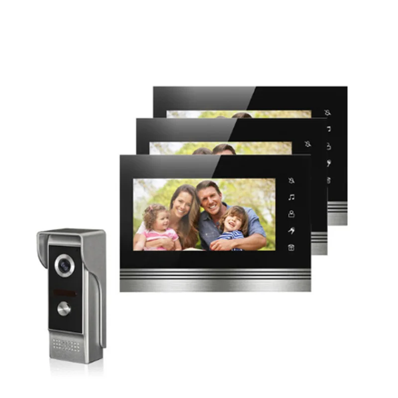 Wired Video Door Phone Intercom Doorbell System 7'' TFT-LCD Monitor Screen With IR COMS Outdoor Camera Video Door Bell