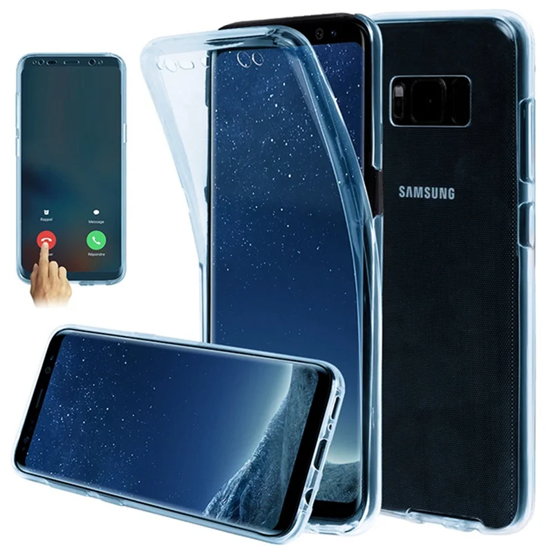 

Full Body Transparent Touch Screen TPU Case Protective Phone Shell for Samsung S8 Plus Dual Protection Anti-knock Anti-Dirt