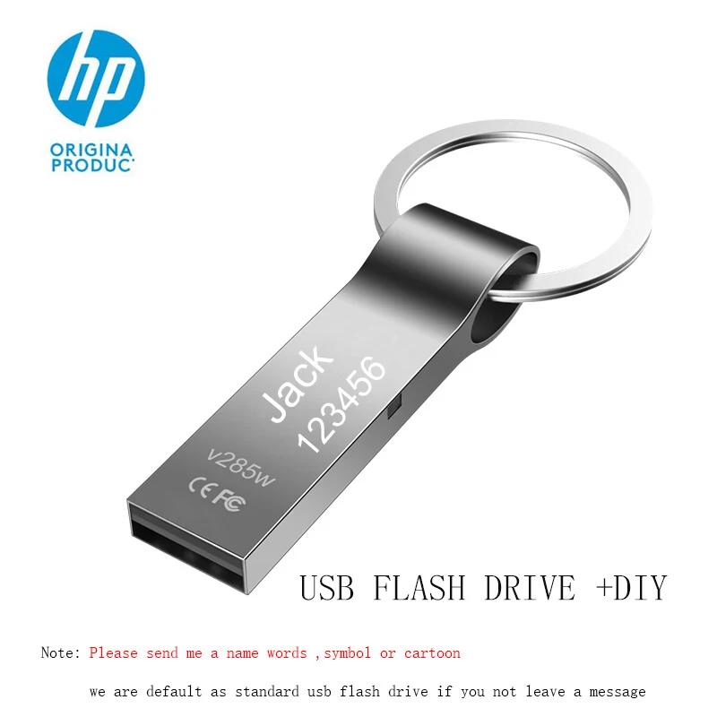 Hp USB флеш накопитель 64 ГБ 32 металлический usb логотип DIY Дракон Скорпион цветок мини