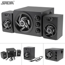 SADA D-209 Деревянный 3D стерео сабвуфер бас ПК динамик портативный музыкальный DJ USB Компьютерные колонки для ноутбука телефона телевизора