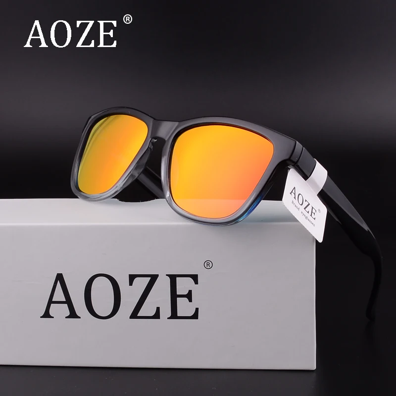 AOZE цвет градиент солнцезащитные очки для женщин поляризационные человек блики женские солнечные очки Винтаж вождения водительские очки 0717