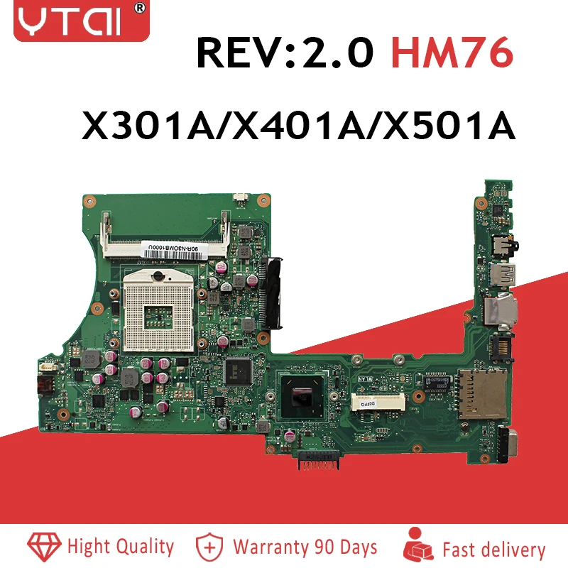 REV: 2,0 HM76 PGA989 X301A X401A X501A материнская плата для ноутбука ASUS X301A X401A X501A ноутбук DDR3 тест