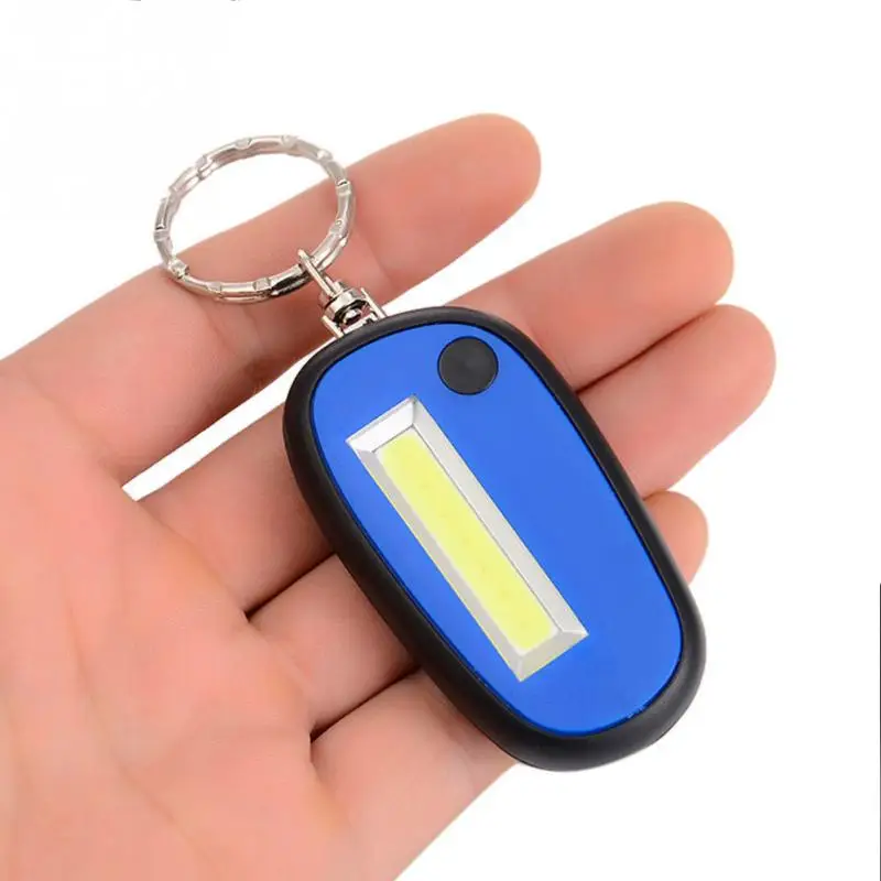 COB LED Flashlight Light 2 Mode Mini Lamp Key Chain Ring Keychain Lamp