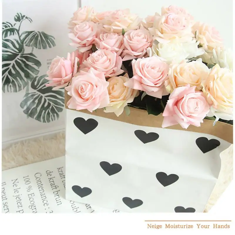 

Ins Artificial Rose Flowers Wedding bouquet White Pink Thai Royal Rose Silk flowers Home Decoration Wedding Party Decor