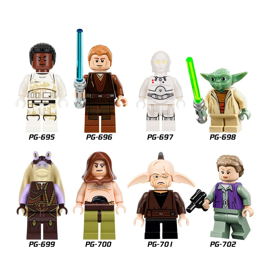 Legoing Toys Star Wars Luke Leia Han Solo Анакин Дарт Вейдер йода Джар Jar строительные блоки